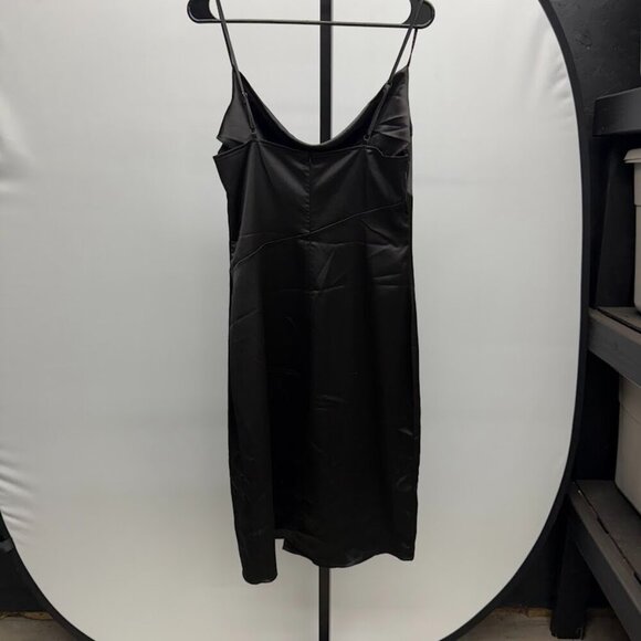 Black Satin Midi Dress - Picture 3 of 5